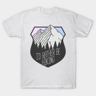 I'd Rather Be Hiking Mountain Crest Sunset T-Shirt